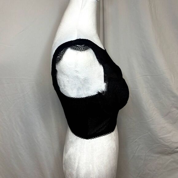 Victoria Secret Black Lace Floral Bra Womens Designer - Picture 5 of 8